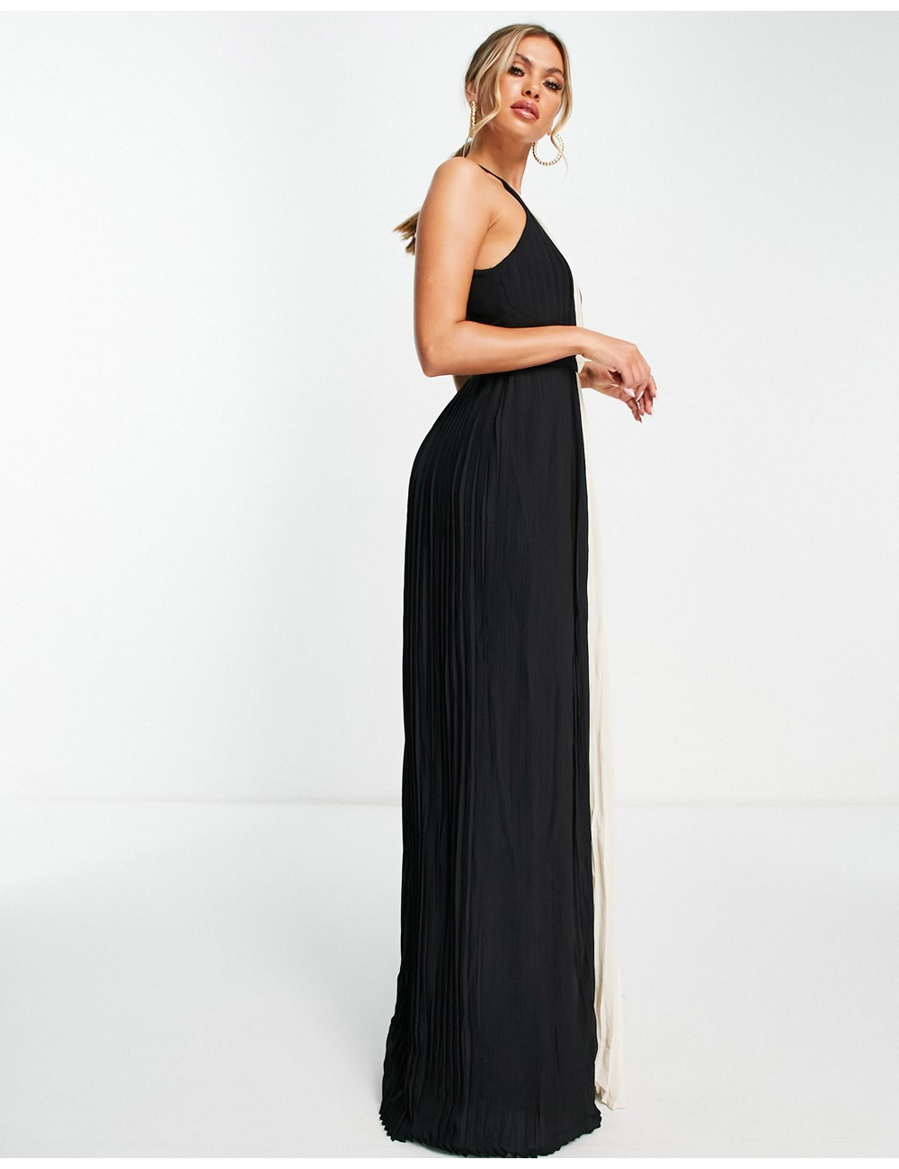 TFNC plated maxi dress with...