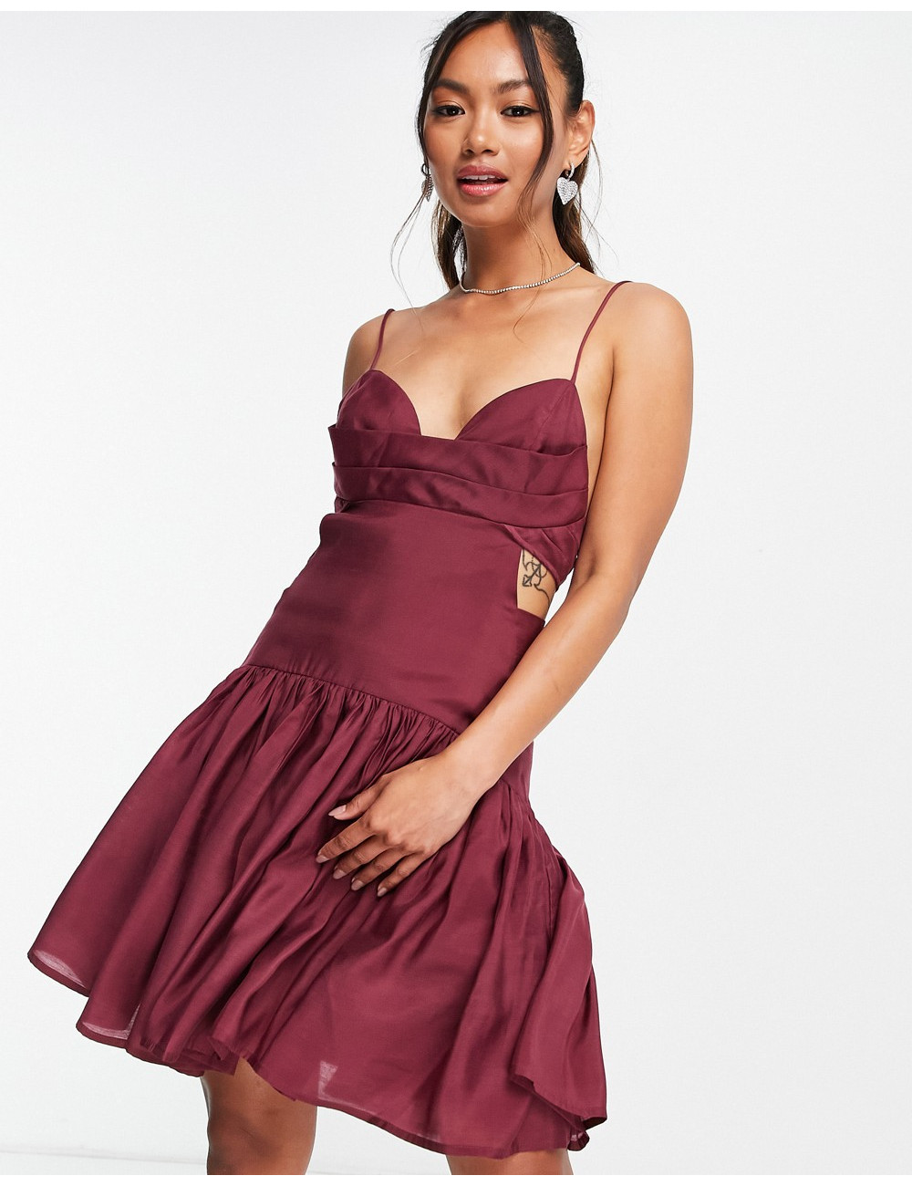 ASOS DESIGN pleated bust...