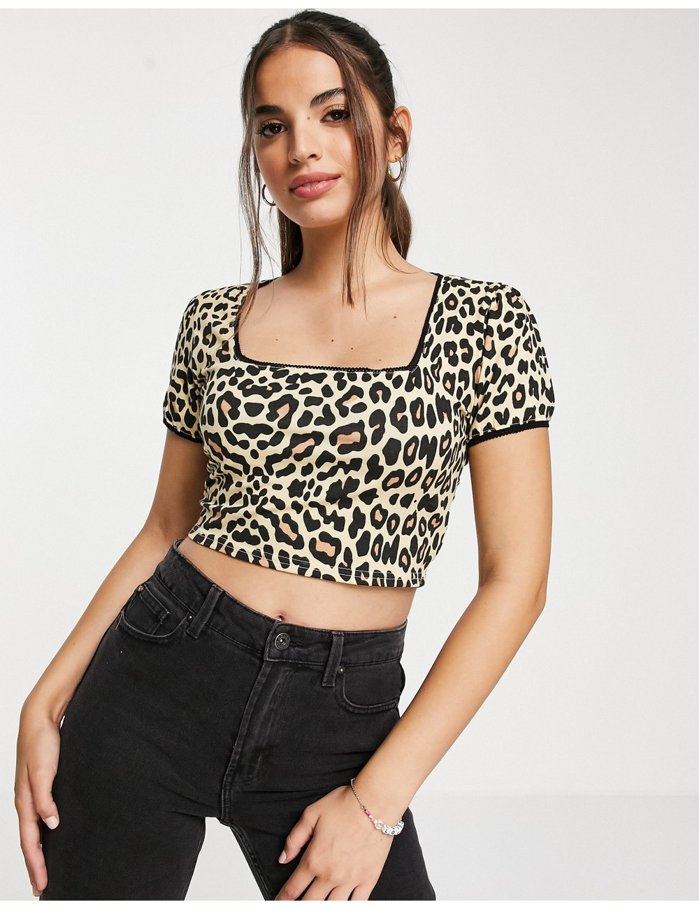 Daisy Street crop top with...