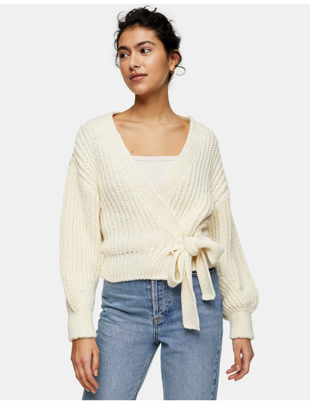 Topshop knitted tie wrap cardi