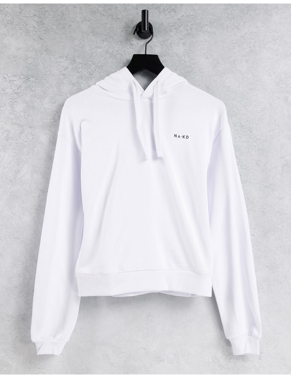 NA-KD logo print hoodie in...