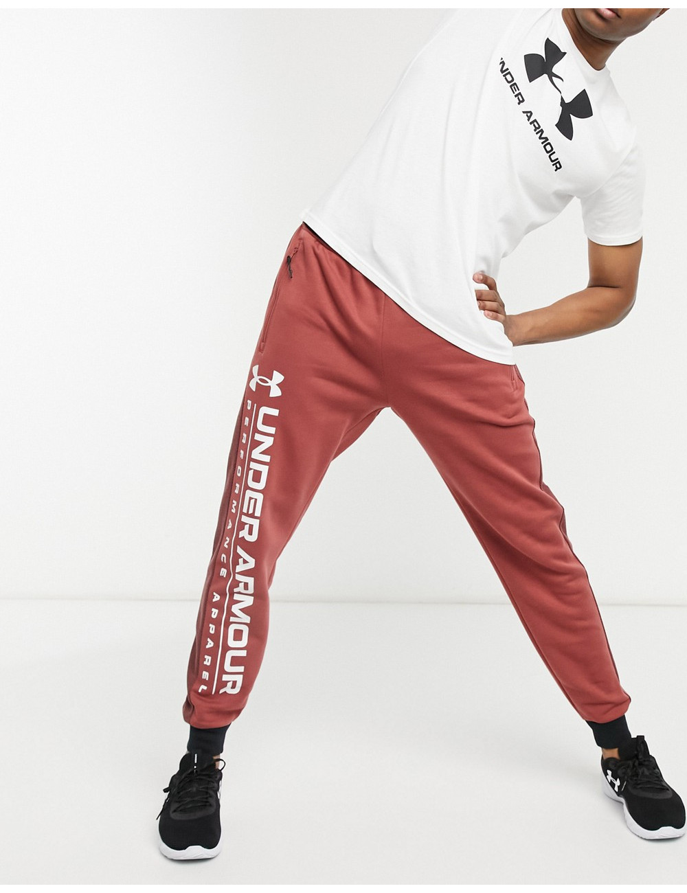 Under Armour joggers in red