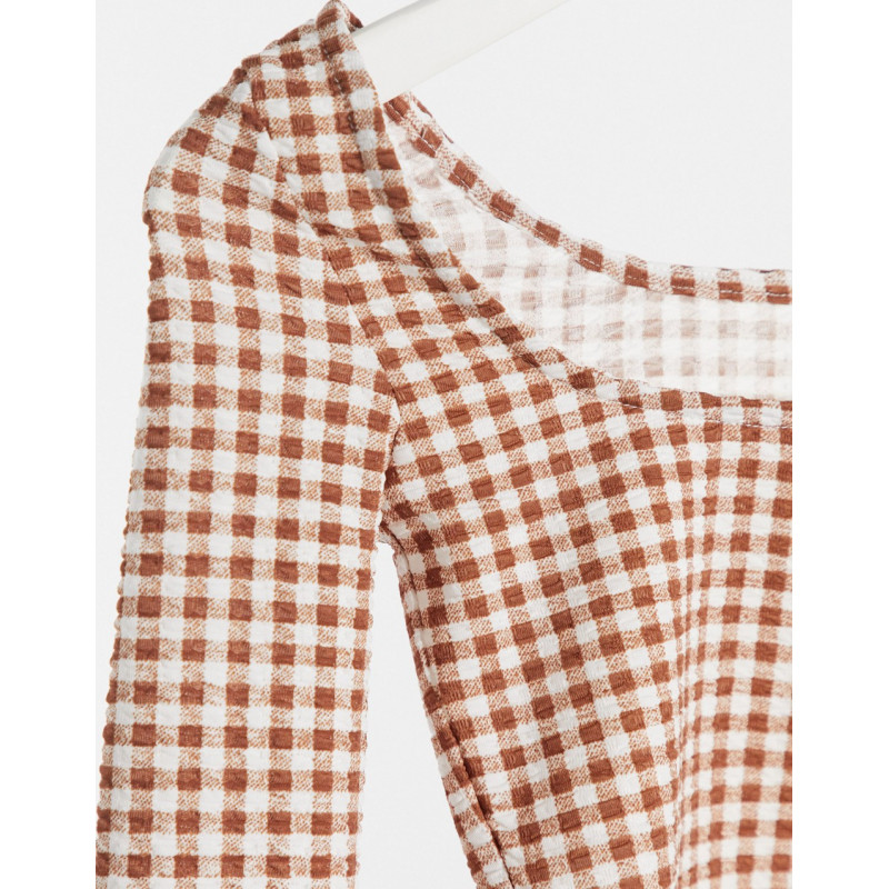 COLLUSION gingham long...