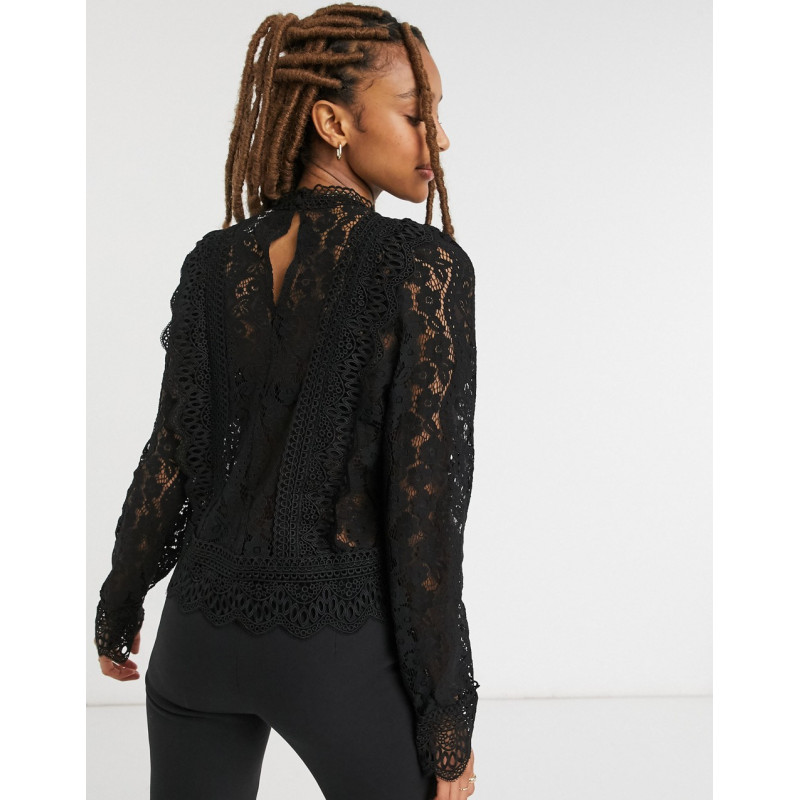 Object high neck lace top...
