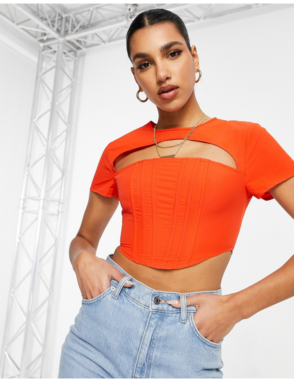 Missguided top with corset...