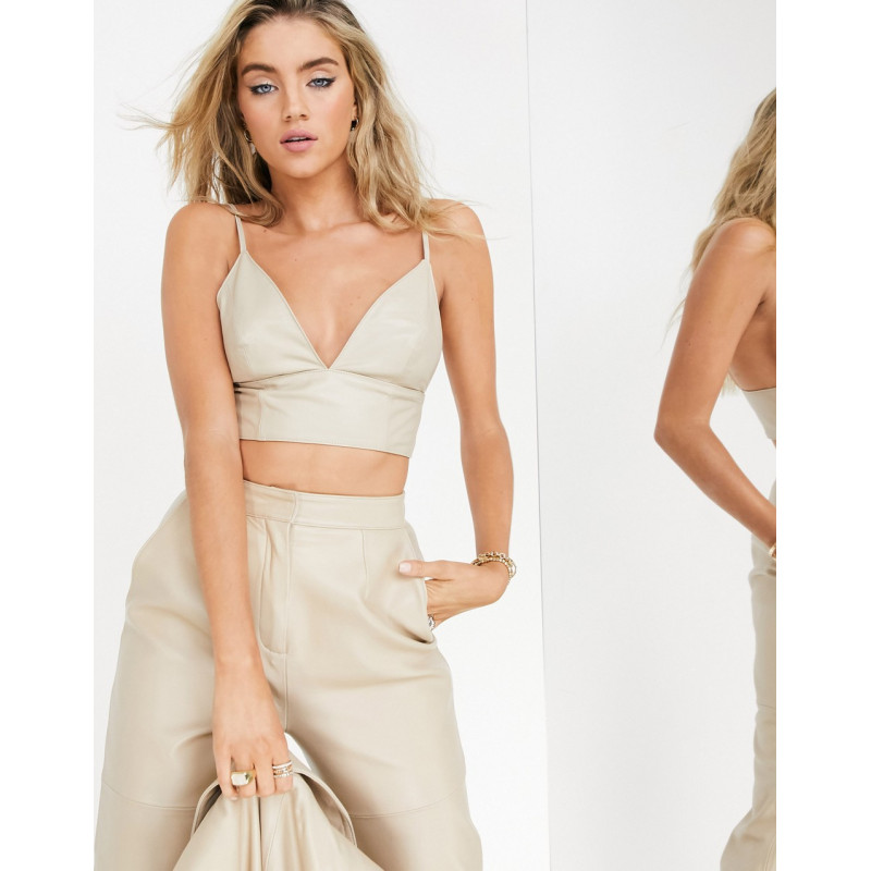 ASOS EDITION leather bralet...