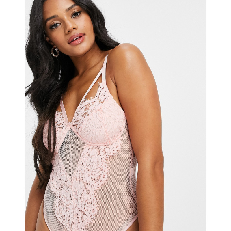Femme Luxe lace body in taupe
