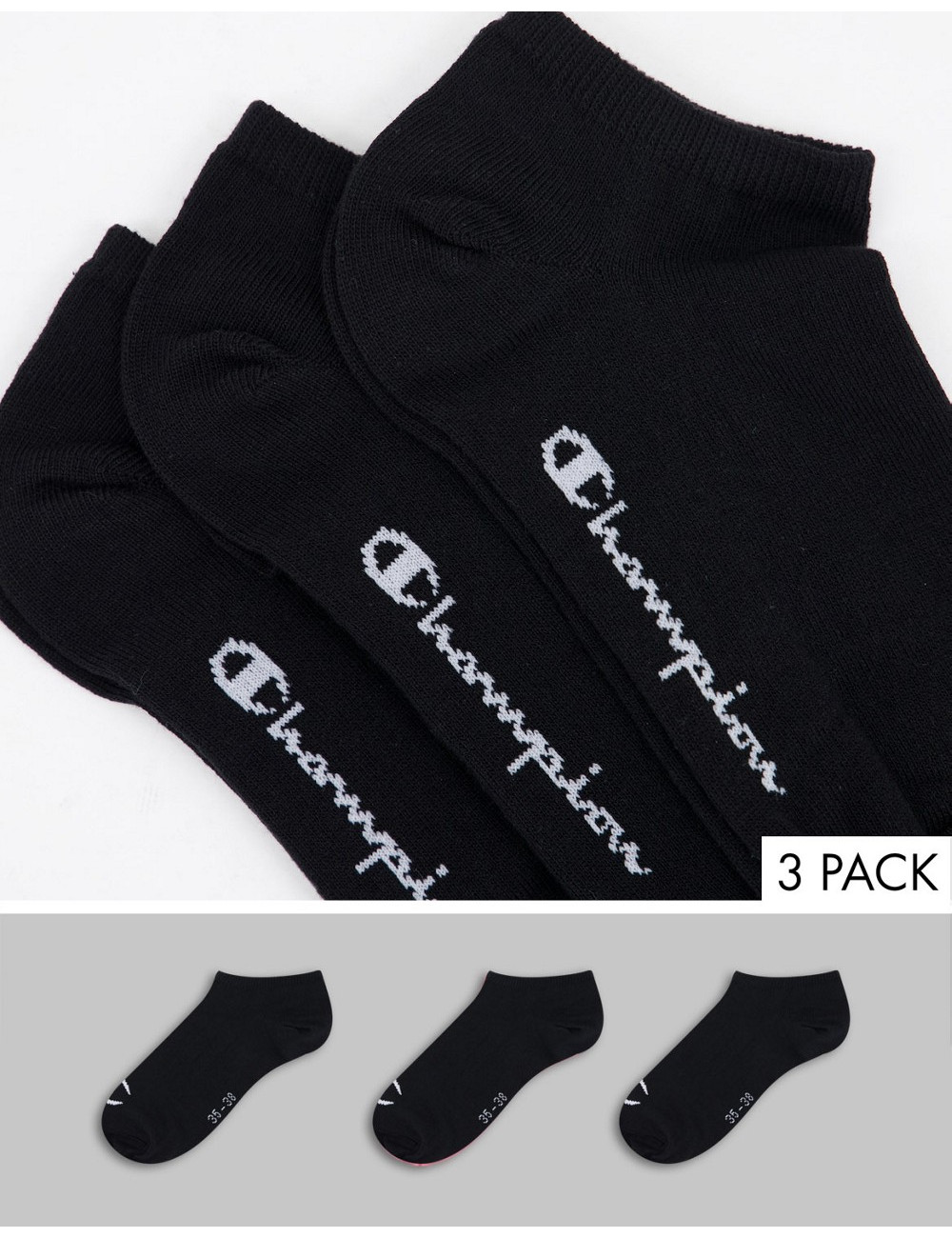 Champion 3 pack socks in black