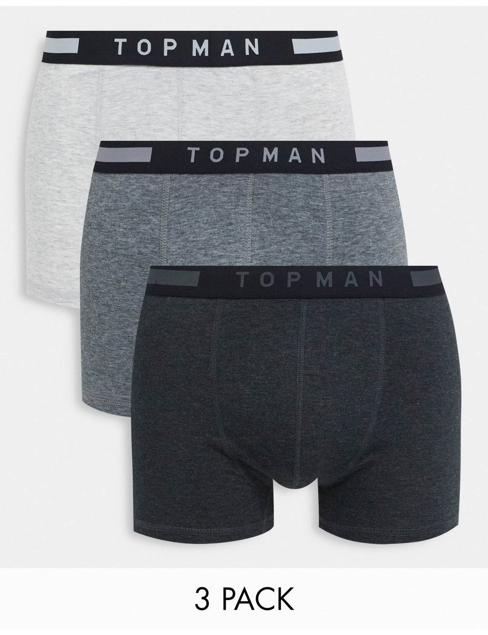 Topman 3 pack trunks in grey