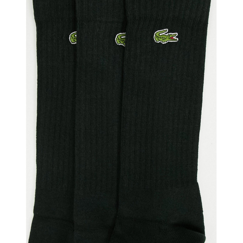 Lacoste 3 pack socks in black