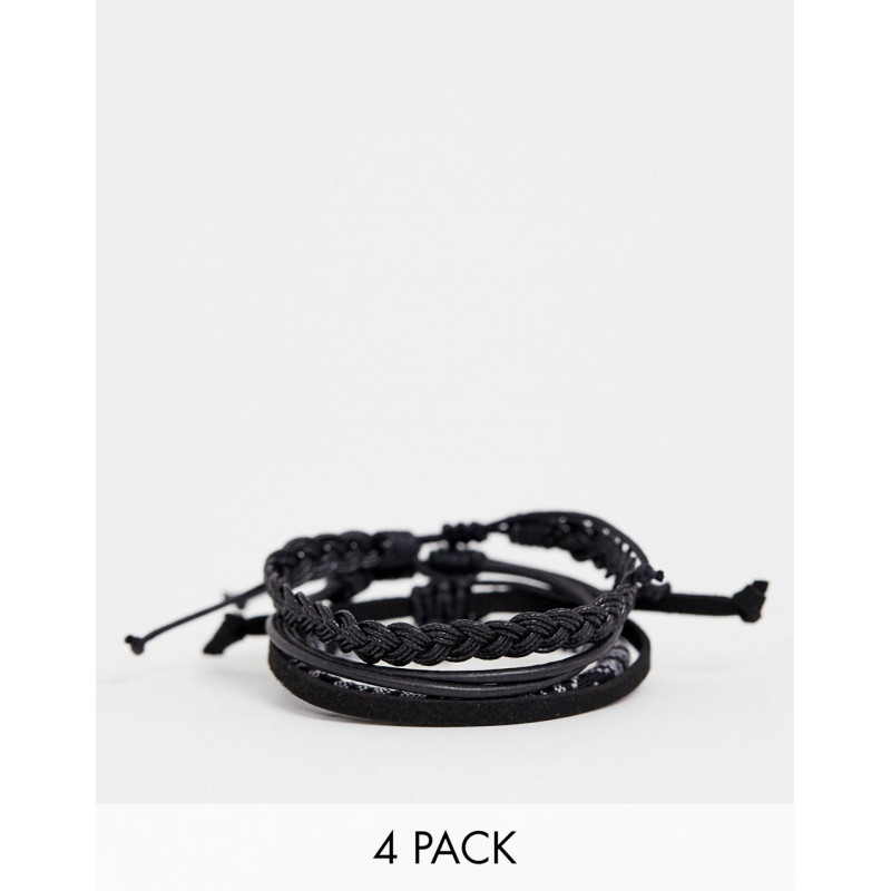 ASOS DESIGN 4 pack leather...