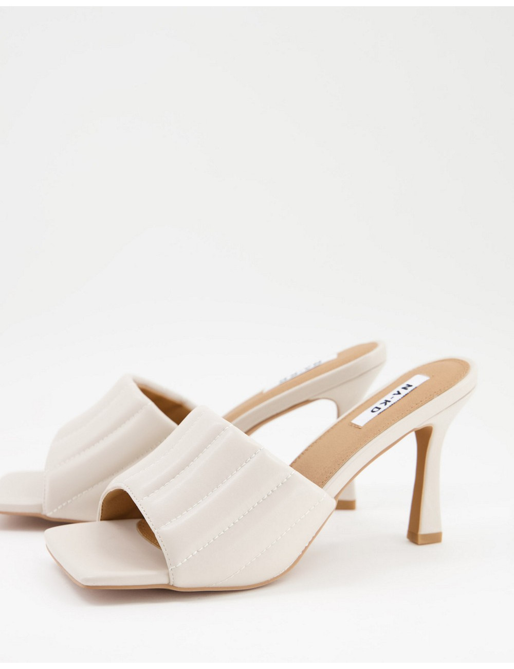 NA-KD quilted heels in cream