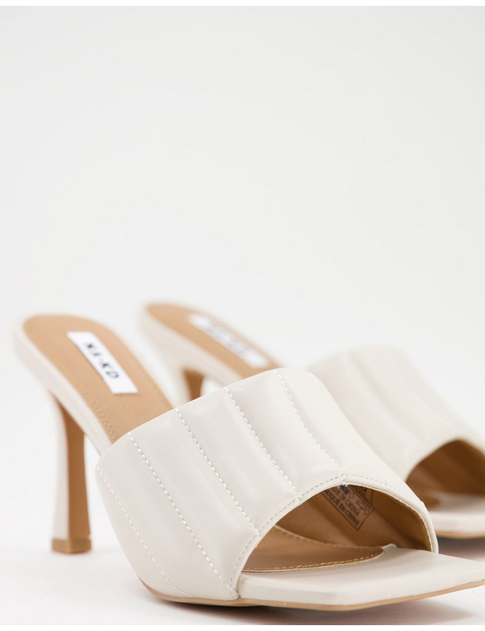 NA-KD quilted heels in cream