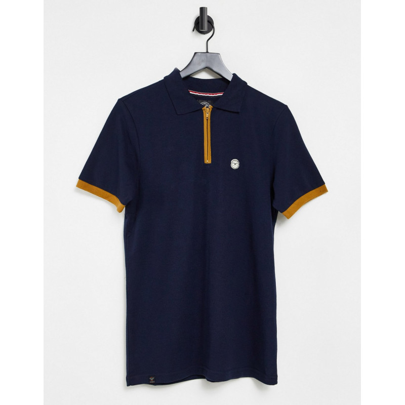Le Breve tipped polo in navy