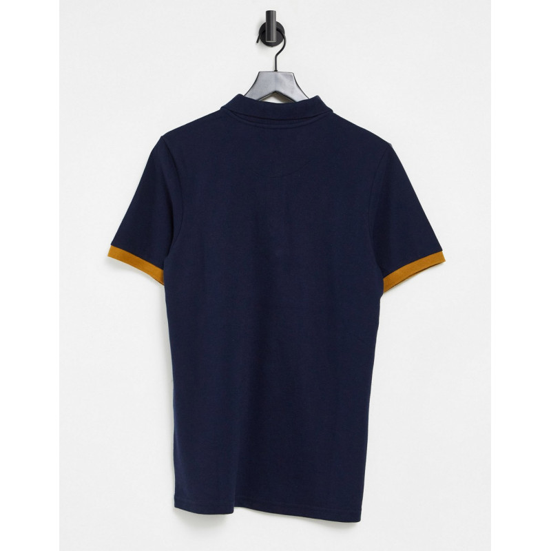 Le Breve tipped polo in navy