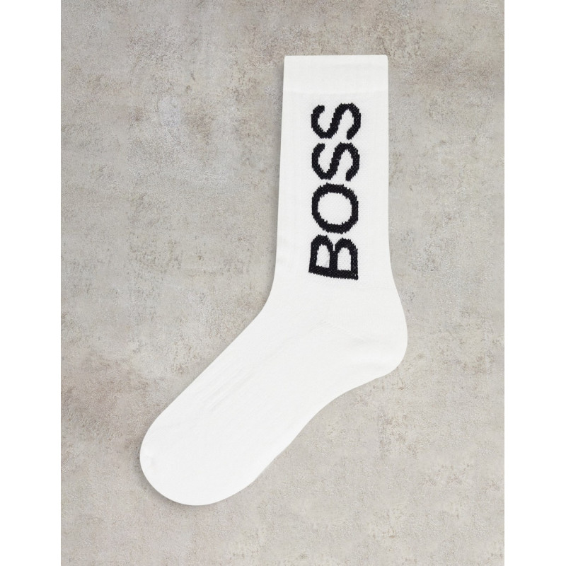 BOSS ribbed logo socks in...