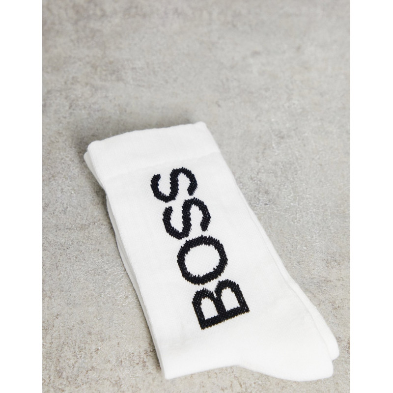 BOSS ribbed logo socks in...