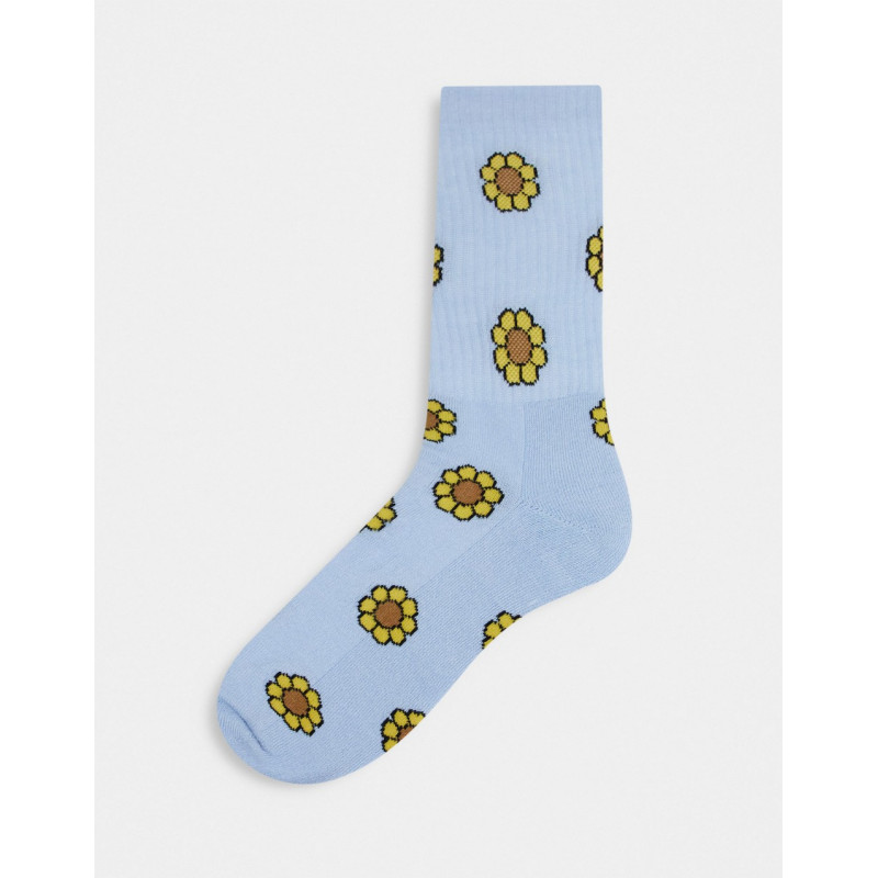 ASOS DESIGN blue floral sock