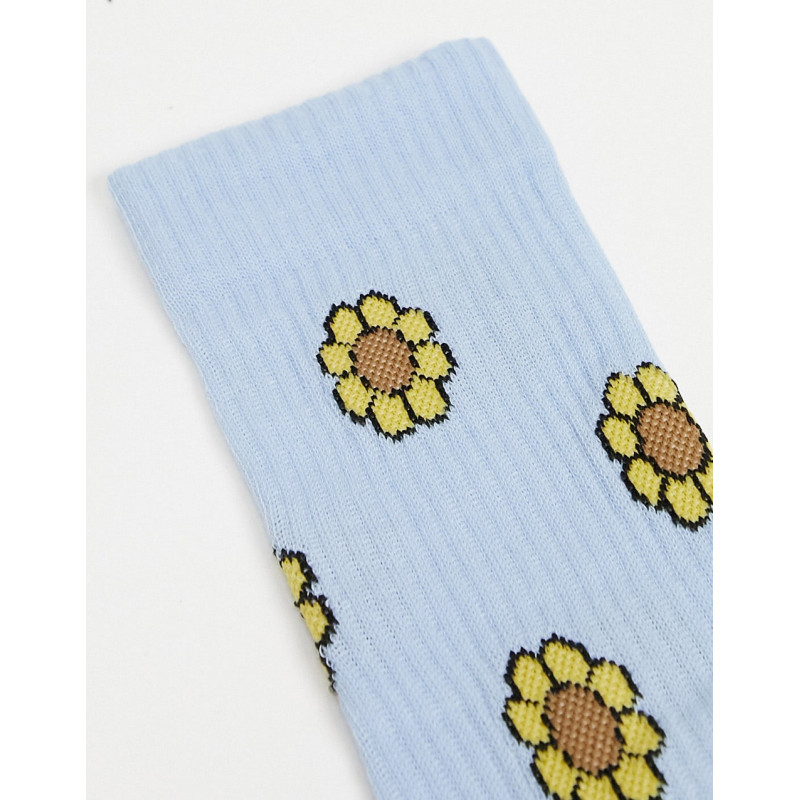 ASOS DESIGN blue floral sock