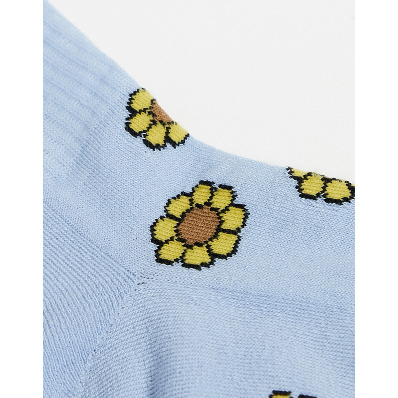 ASOS DESIGN blue floral sock