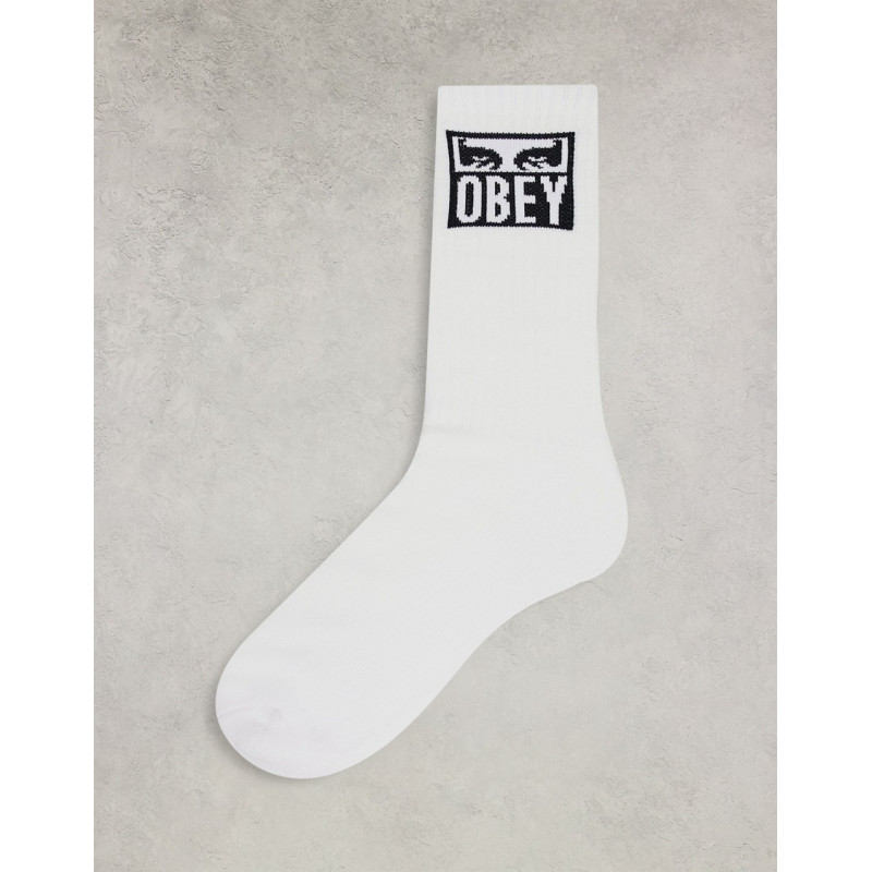 Obey eyes socks in white