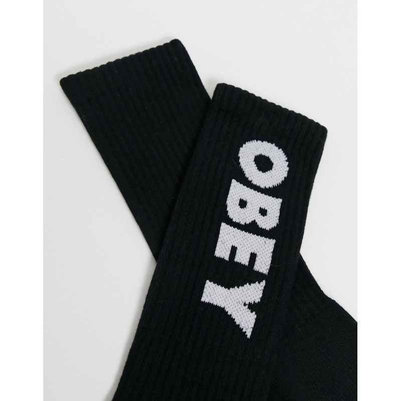 Obey flash logo socks in black