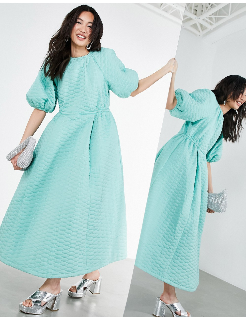 ASOS EDITION quilted midi...